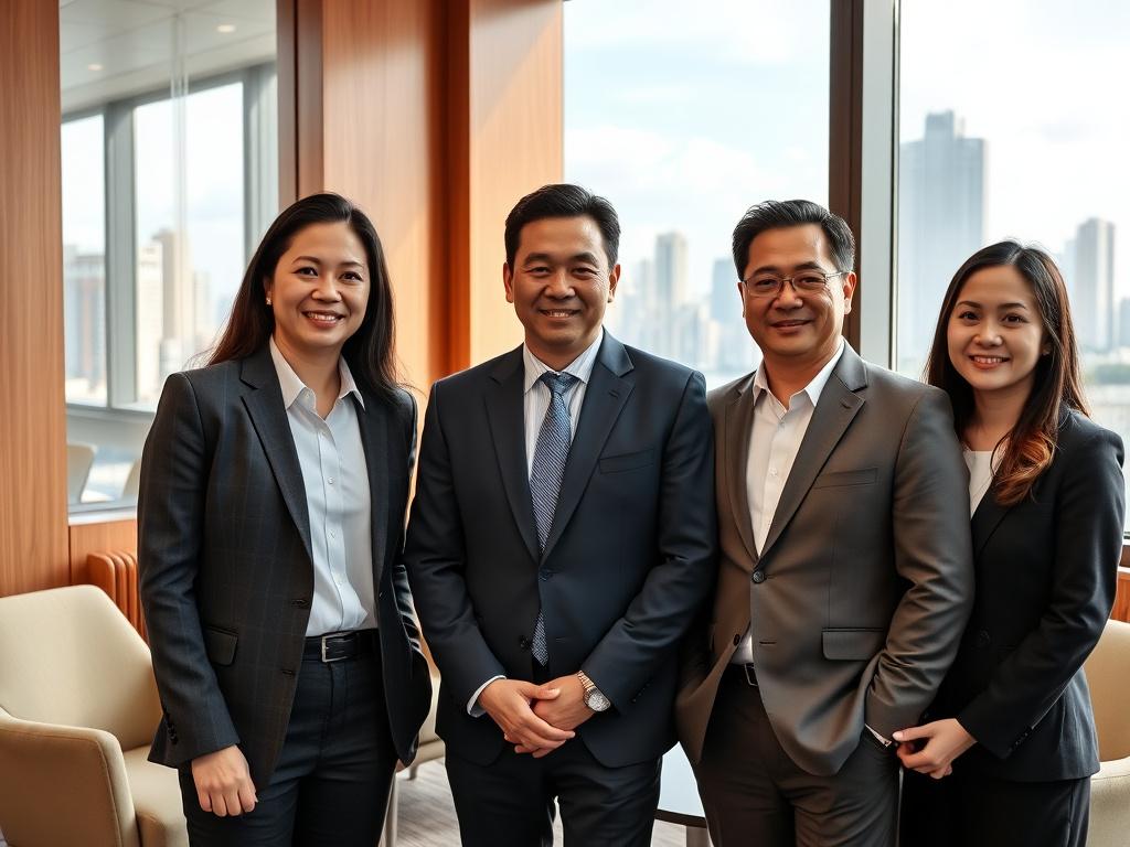 Three Quorabit Advisory advisors at their KLCC office.