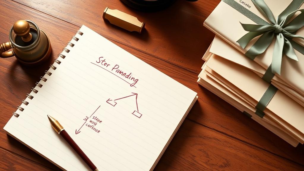 A hand-drawn three-step diagram on a Quorabit advisor's notebook.